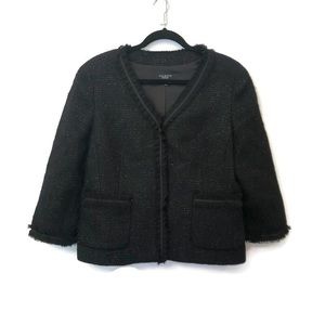 Talbots Black and Shimmery Tweed Blazer 12